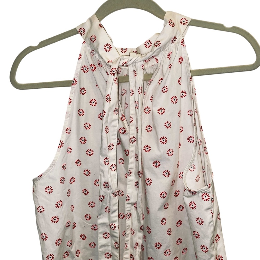J by J CREW Women’s Floral Halter Tank 100% Cotton Blouse Top Women’s sz 8 - Picture 4 of 11